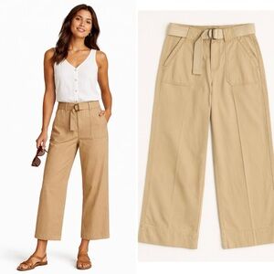 SUNDANCE Women’s Utility Cargo Ankle Cropped Camel Pants with Belt Sz 12💛